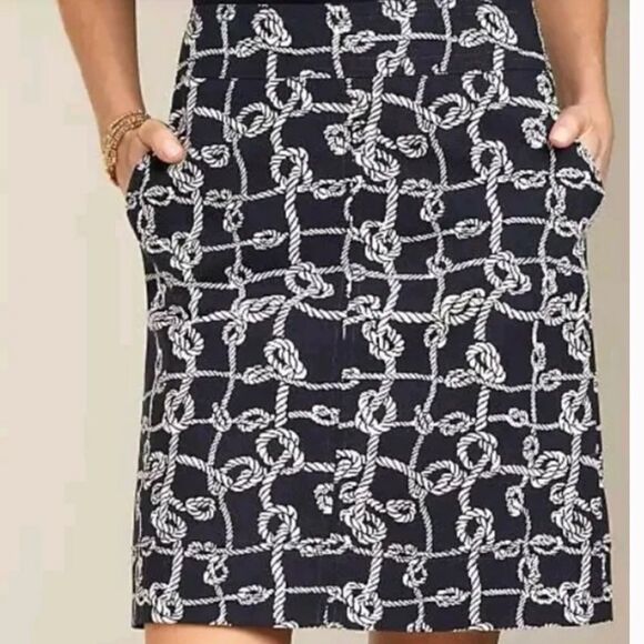Talbots navy nautical rope skirt size 4 - Picture 1 of 8